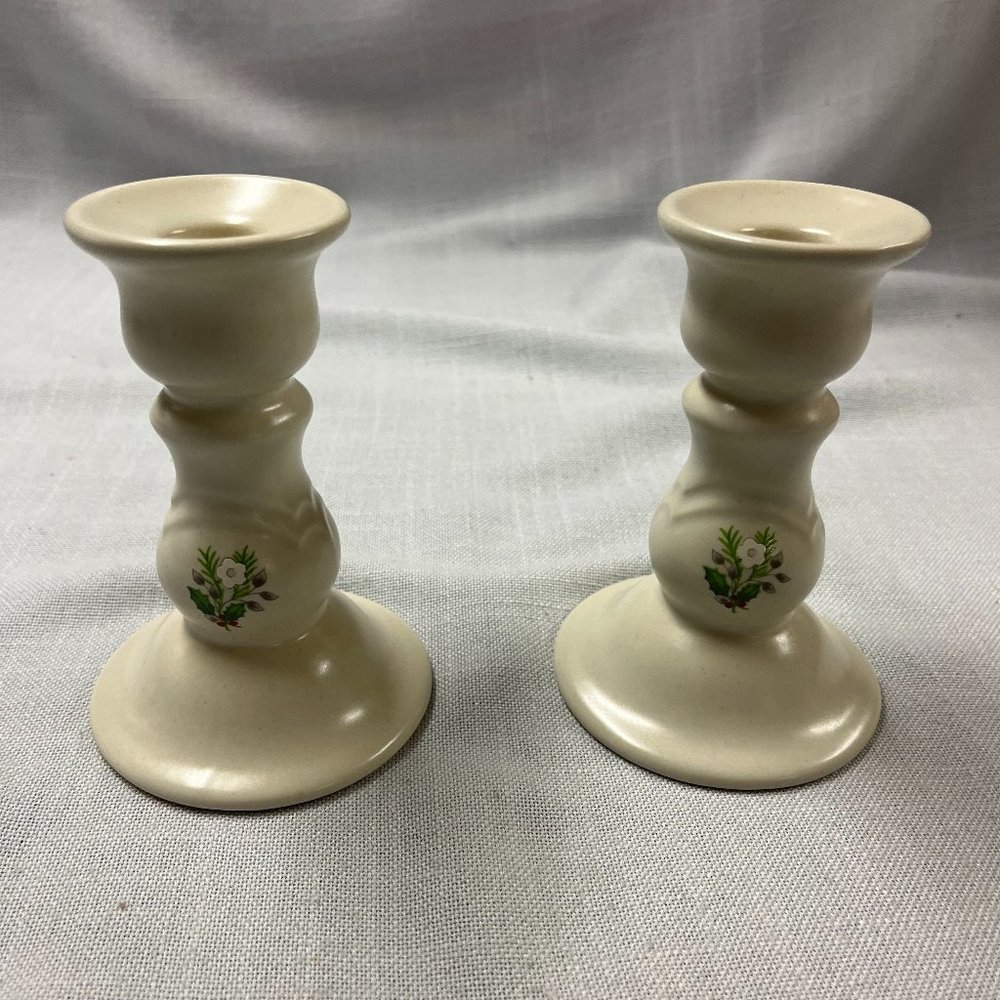 Pfaltzgraff Christmas Heirloom 2 taper candle holders